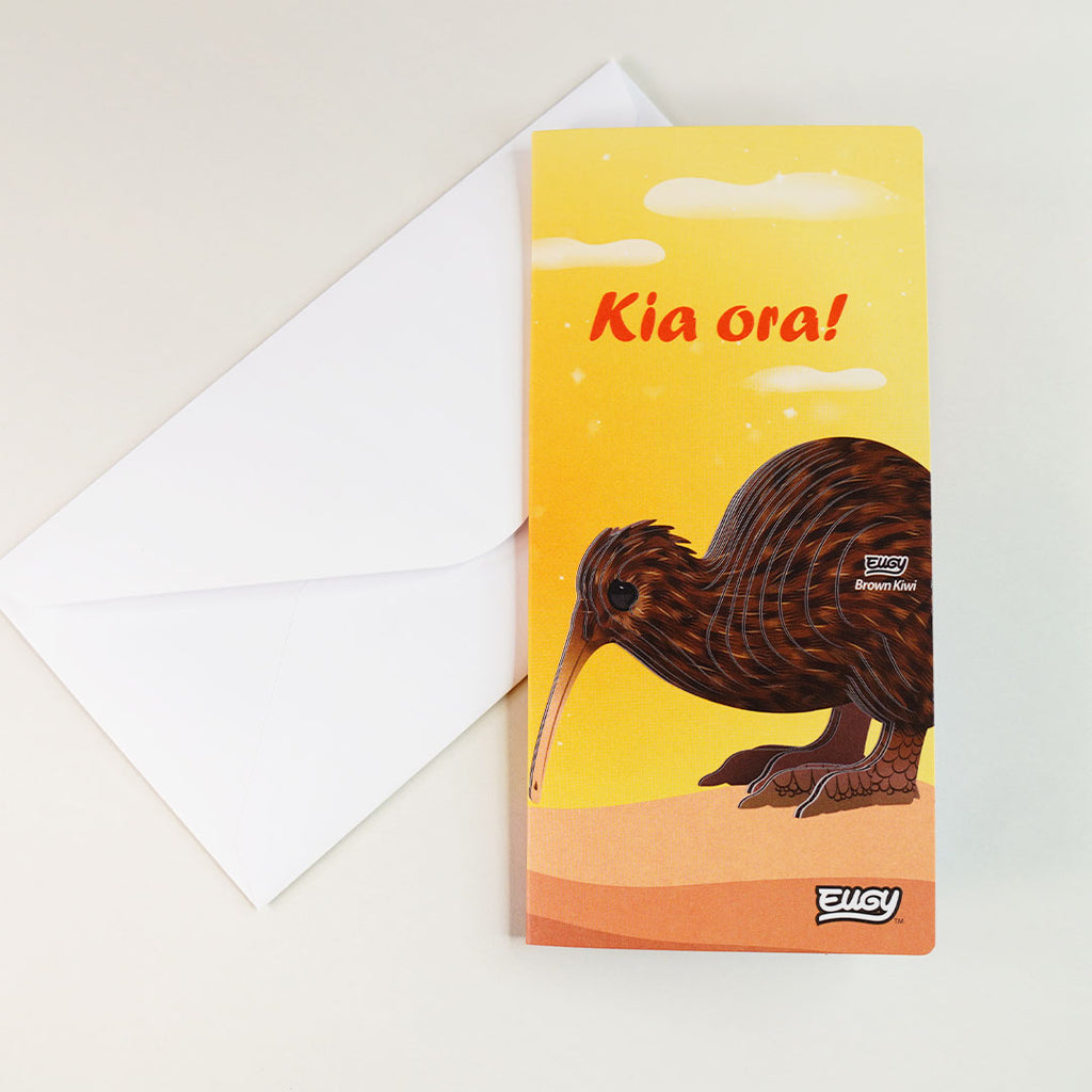 Pop Up Card Brown Kiwi